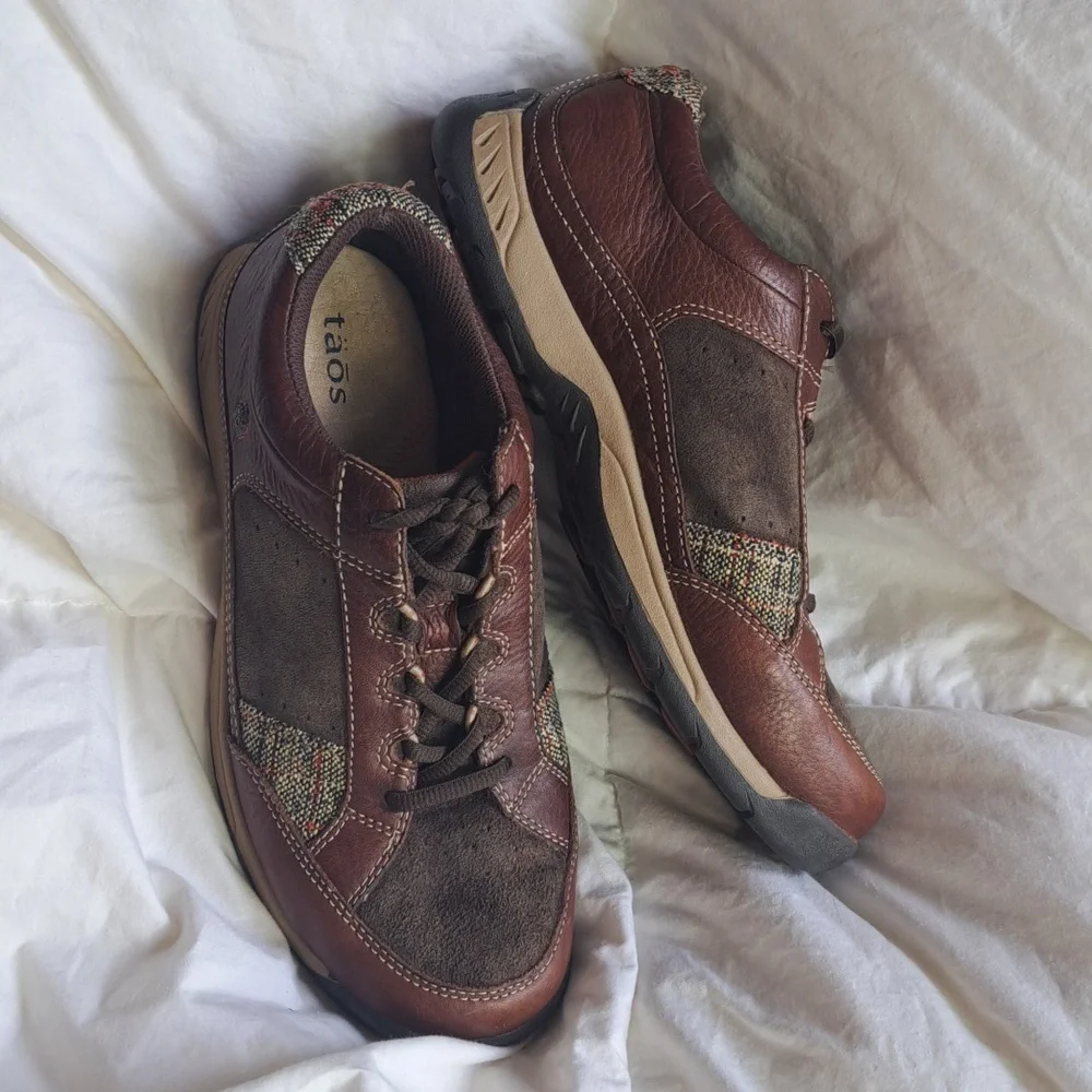 Taos Joyce Women's Brown Leather Suede Shoes Size 7 - Picture 7 of 8